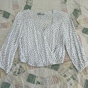 Hollister polka dot cropped blouse, size XS